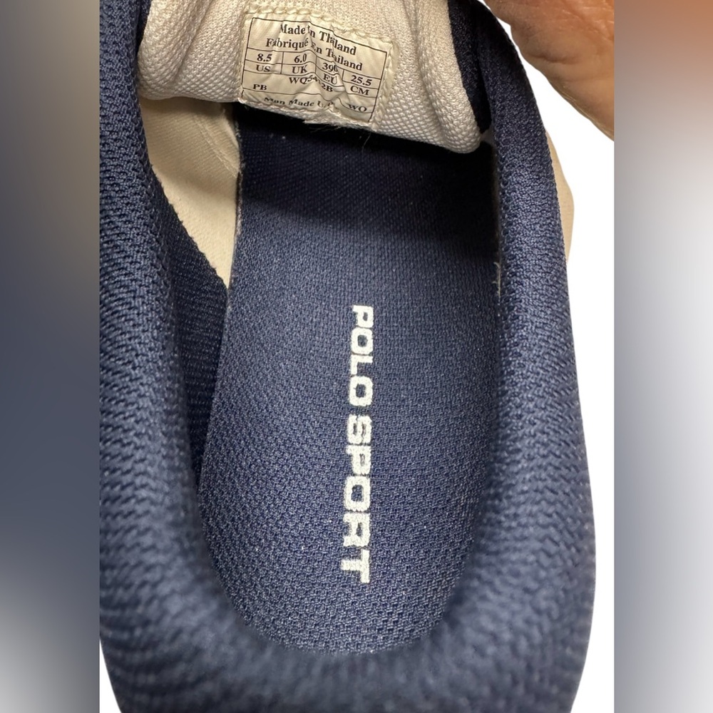 Polo Sport Ralph Lauren Classic White and Navy Women’s Sneakers Size 8.5 - Picture 6 of 6